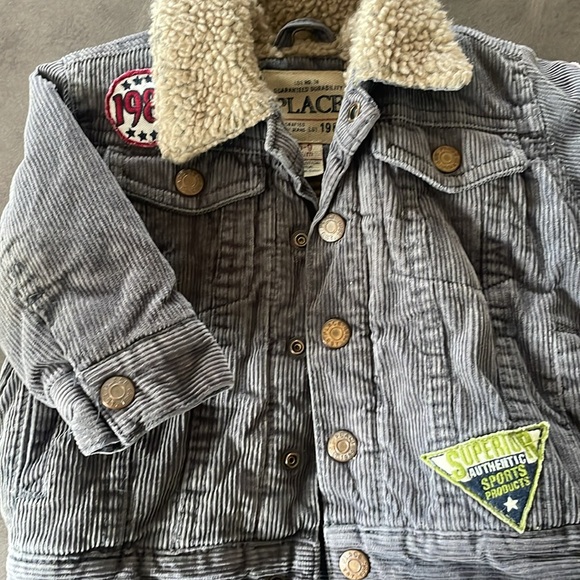 Baby boys Vintage Fleece Sherpa Lined Corduroy Jackets Button Down Thickened - Picture 2 of 6